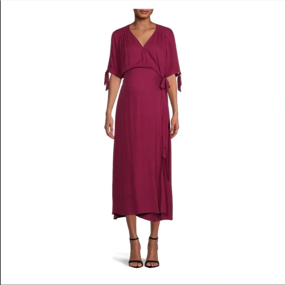 Maternity Print Wrap Dress - Picture 5 of 6